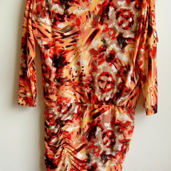 FEMME by Sandra Angelozzi Dress Size M Ruched Stretch Jersey - Picture 10 of 10